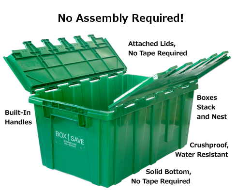 Rent Green Plastic Moving Boxes & Containers